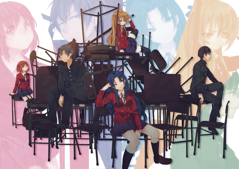 anime girls, 4K, Toradora!, Kawashima Ami, Aisaka Taiga, Kushieda Minori, Takasu Ryuuji