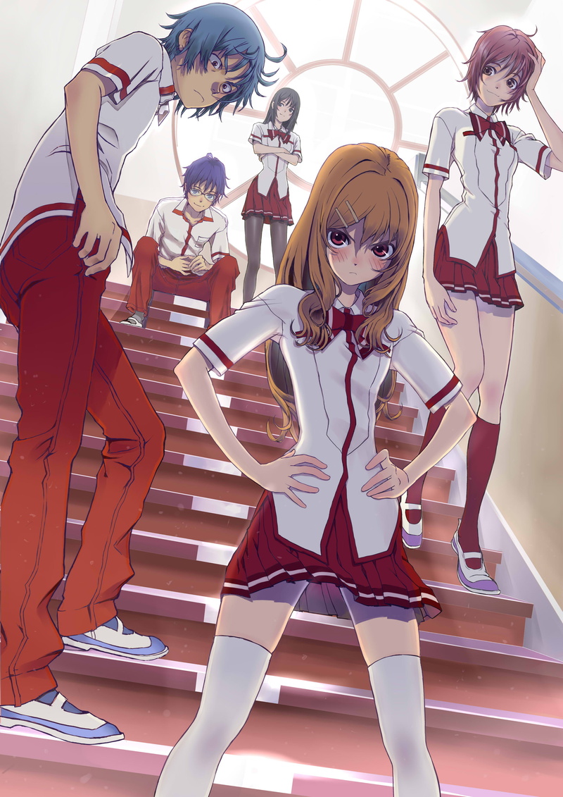 women, art and craft, Toradora!, adult, front view, indoors, young men, representation, group of people, three quarter length, standing, Takasu Ryuuji