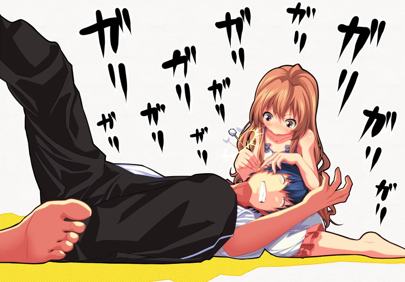 Takasu Ryuuji, sitting, lifestyles, holding, girl, adult, blond, character, males, childhood, females, child, indoors, full length, 1080P, women, haired