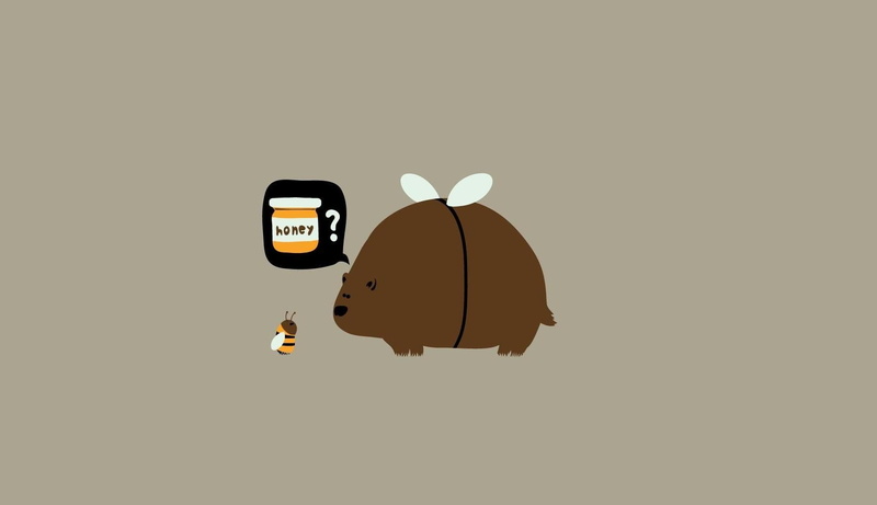 bear, minimalism, bears, studio shot, illustration, single object, guidance, gray, transportation, creativity, humor, bees, illuminated, communication