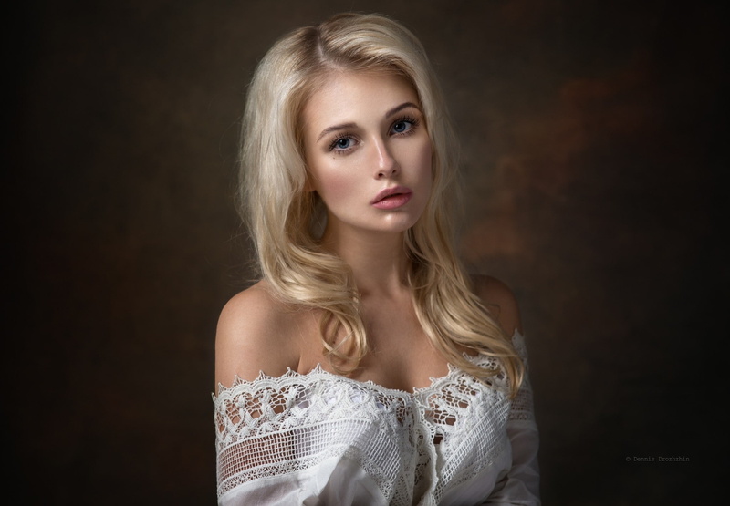 face, portrait, women, 1080P, blonde, Christina, Dennis Drozhzhin, model