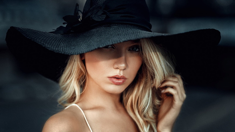blonde, contemplation, looking at camera, one person, women, young adult, hairstyle, beauty, millinery, human face, blond hair, Georgy Chernyadyev, females