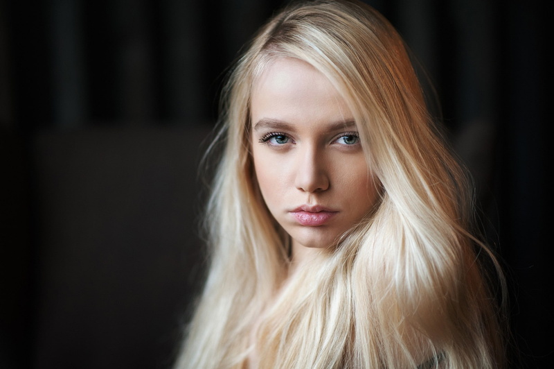 portrait, 1080P, women, Maria Popova, blonde, face