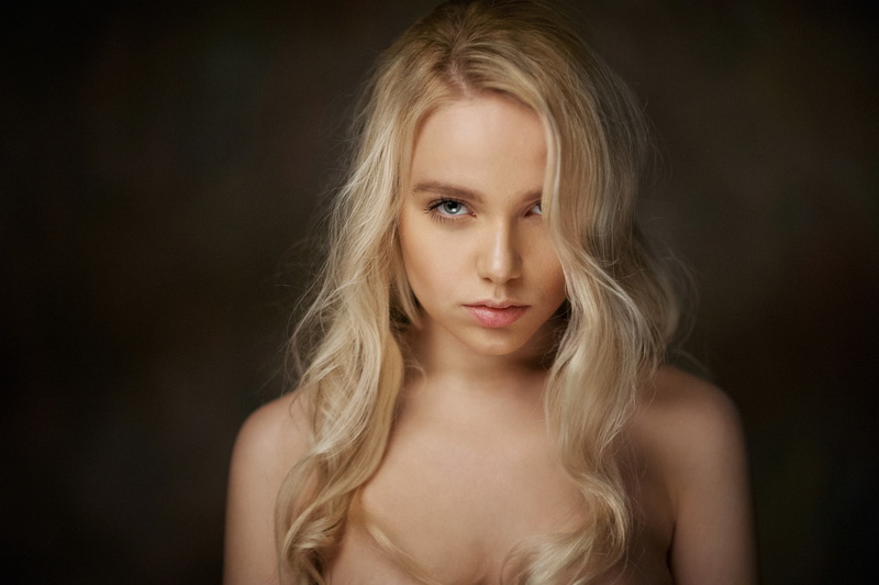 blonde, face, Maria Popova, 1080P, model, portrait, women