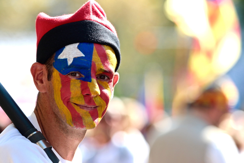 carnival - celebration event, festival, face paint, close-up, barcelona, estelada, headshot, celebration, independence day, 4K, multi colored, creativity