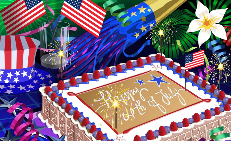 happy fourth of july!, patriotism, cake, western script, Celebrations, nature, brown, Independence Day, white, text, glowing, star shape, lighting equipment