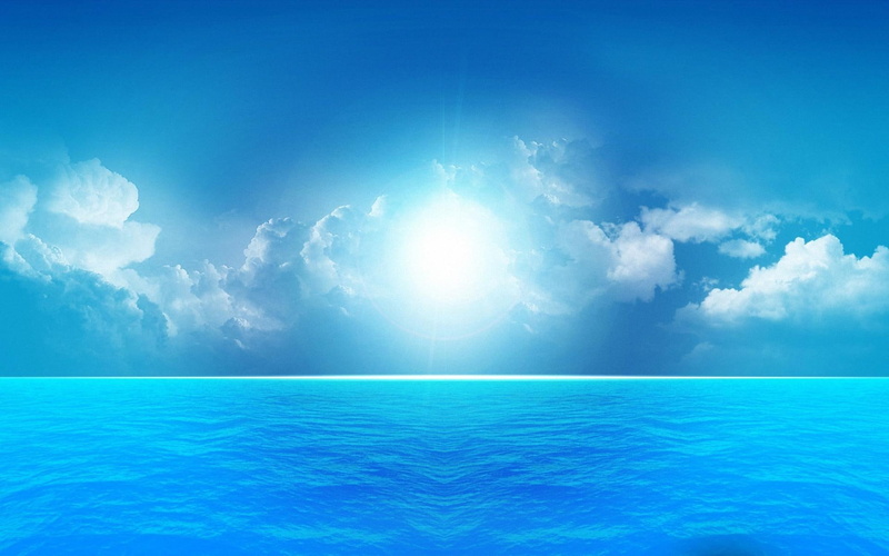 1080P, white, clear, day, calm, sea, widescreen, picture, blue, artistic, nice, horizon, coral reefs, background