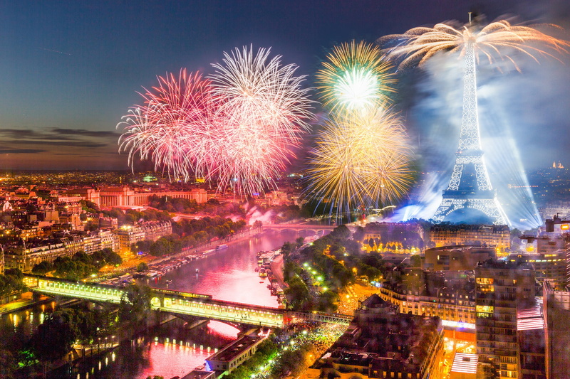 tower, 1080P, eiffel, 14 Jul 2015, The Bastille day, France, fireworks, Paris, salute