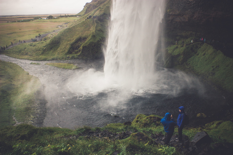 people, blue, grass, front, standing, 5K, hikers, mist, real people, scenics - nature, raincoat, walkers, nature, day, lifestyles, outdoors, waterfalls
