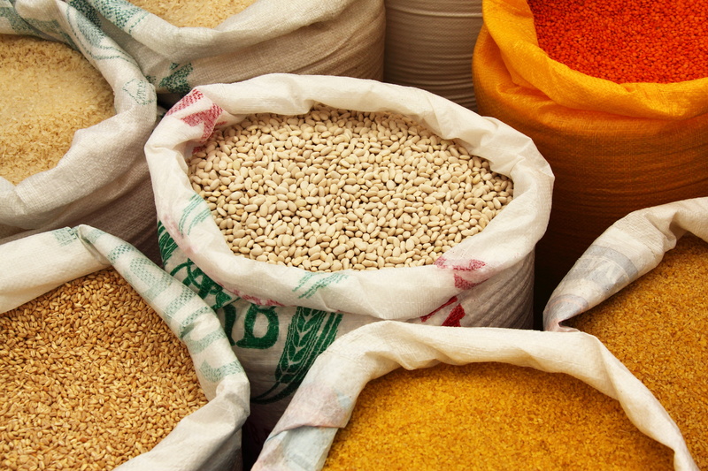 raw food, Buy, dry, rice, sacks, high angle view, Color, turkey, freshness, large group of objects, sack, dried food, yellow, Colorful, cereal plant, legume family