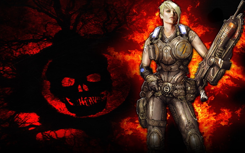 grubs, Anya, hd, games, chicks, video, kill, art, war, game, gow, gears, 1080P, can, gears of war