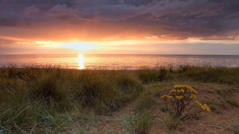 beach, 1080P, amazing, norfolk, clouds, nature and landscapes, sunset, engl, grass