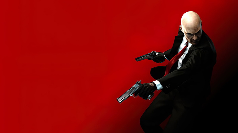 Square Enix, Codename 47, Hitman: Absolution, video games, video game characters, white shirt, red background, black coat, 1080P, Hitman