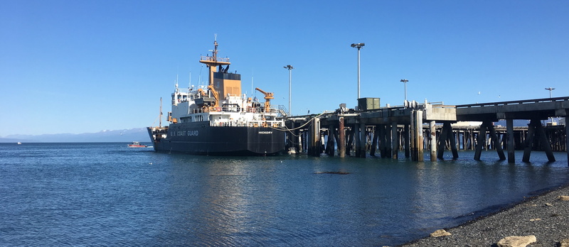 4K, alaska, ship, shipping, coast guard cutter hickory, sailboat, industry, sky, dock, transportation, water, sea, moored, nature, pier, freight transportation