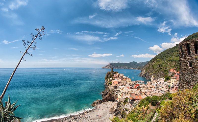 scenics, village, cinque  terre, postcard, Carte, italia, fisheye, sea, coastline, Italie, vernazza, 4K, mer, samyang, water, nikon  d90, daytime, near