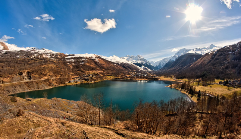 sky, beauty In Nature, 4K, near, mountain Range, scenics, outdoors, nature, lake, balnea, nikon  d90, samyang, landscape, blue sky, de, mountain, loudenvielle