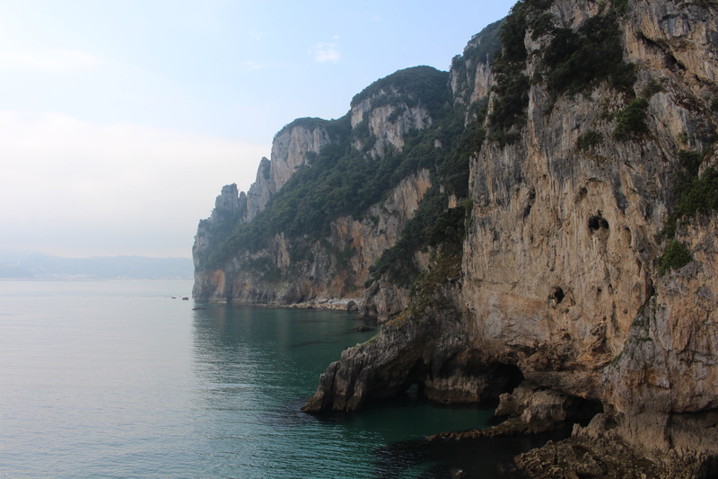 sky, rock formation, tranquil scene, waterfront, day, spain, cantabria, mountain, tranquility, no people, formation, nature, sea, scenics - nature, rock