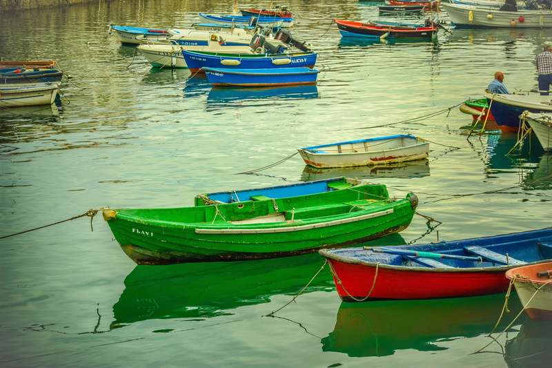 water, fishing industry, sea, marine, castro urdiales, nautical vessel, rowboat, nature, beauty in nature, reflection, floating on water, no people, tranquility