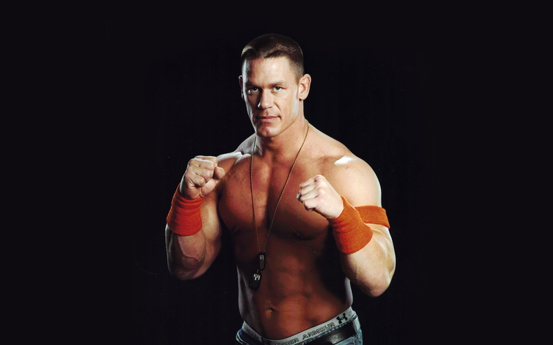 looking at camera, muscular build, indoors, studio shot, exercising, strength, one person, chest, man, cena, shirtless, sport, front view, healthy lifestyle
