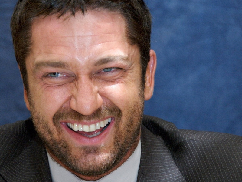 handsome, actor, gerard butler, beard, laughing, celebrities, gerard, butler, mature, 720P
