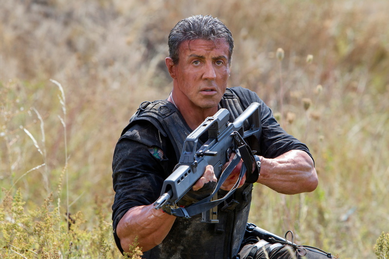 Sylvester Stallone, plant, Barney Ross, weapon, weapons, frame, men, one person, waist up, stallone, hunting, rifle, mature men, hunter, portrait, real people