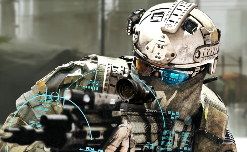 industry, safety, Recon, Tom Clancy, helmet, metal, man, day, metal industry, one person, close-up, Ghost, s, protection, rifle, security, headshot, obscured face