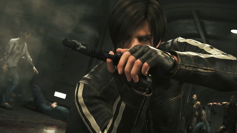 B. O. W., survivor, Leon・S・Kennedy, Leon S. Kennedy, blood, pistol, man, animated film, agent, hero, fight, yuusha, holding, blonde, Resident Evil