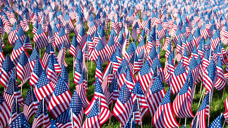 holidays, lot, u, flags, memorial day, american, 4K, flag, flaglet, america, s