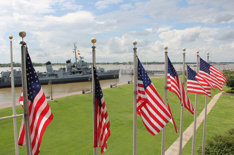 lot, uss kidd, patriotism, architecture, sailing, us navy, no people, harbor, ship, day, navy, red, government, nature, s, american flags, striped, sky