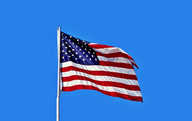 uSA, clear sky, nature, blue, american Flag, low angle view, environment, national icon, freedom, 1080P, sky, emotion, striped, countries, flag, american