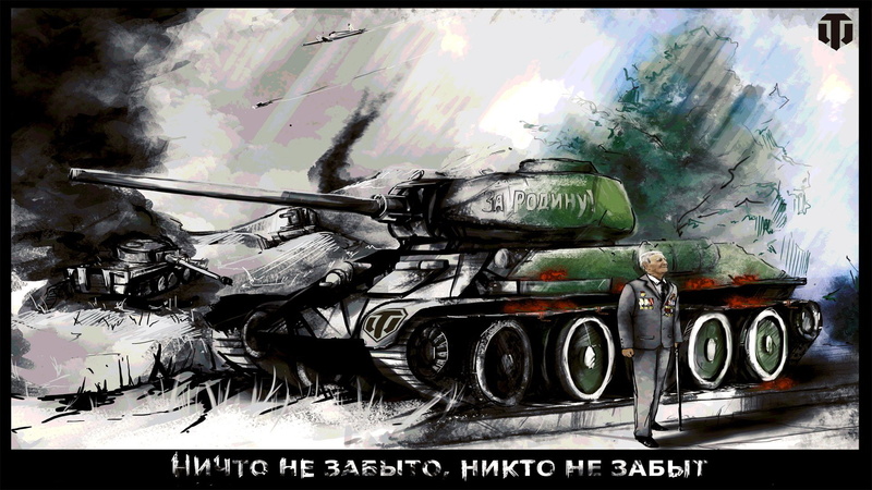 soldier, tank, Soviet, average, figure, veteran, art, 1080P, memories, Victory Day, World of Tanks, T-34-85
