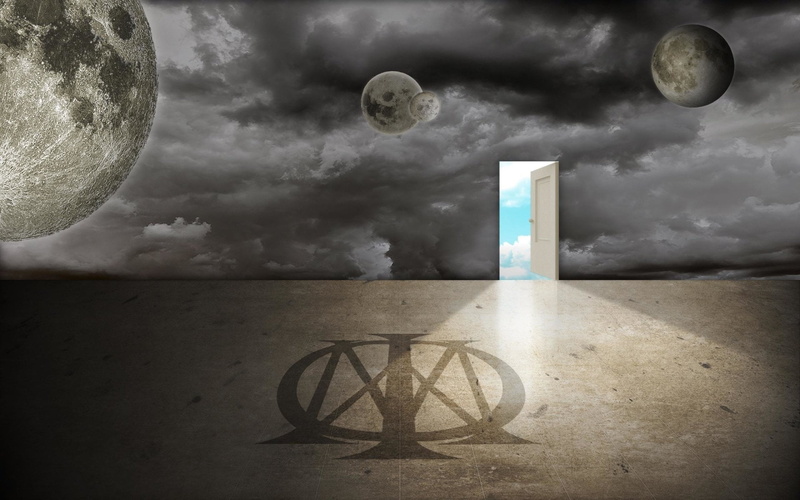full moon, 1080P, moon, geometric shape, digital composite, sky, architecture, overcast, space, full, circle, planetary moon, night, cloud - sky, Dream Theater