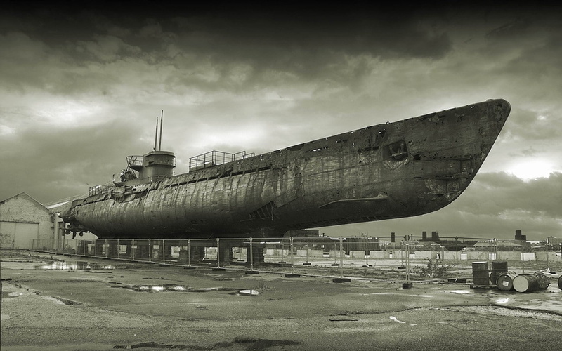 architecture, nature, built structure, air vehicle, business, building exterior, ship, submarine, transportation, mode of transportation, outdoors, history