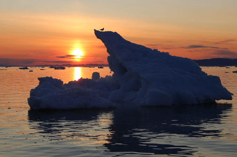 greenland, arctic, cloud - sky, 2K, water, scenics - nature, iceberg, sunset, idyllic, reflection, sky, sea, silhouette, orange color, horizon over water