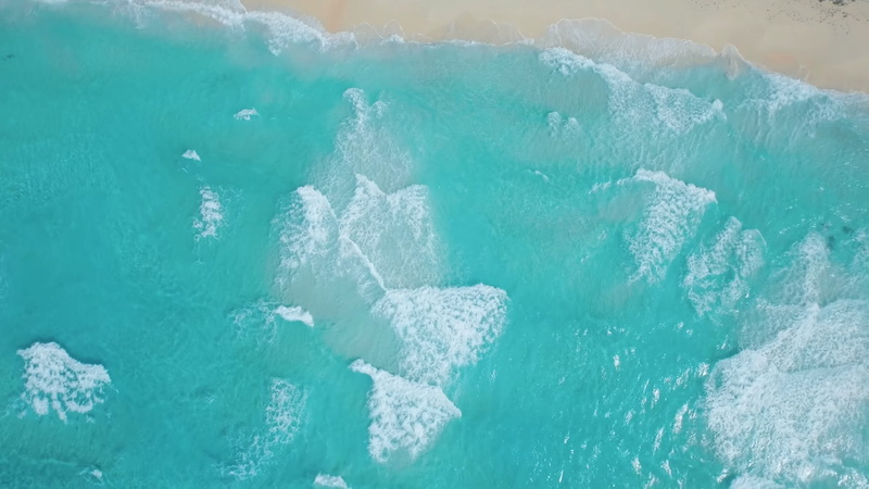 high angle view, green, frozen, floral, coast, motion, waves, beauty in nature, power in nature, winter, 1080P, outdoors, turquoise colored, white, sea