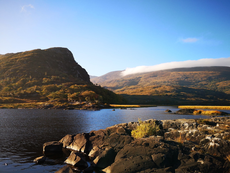 mountain, scenics - nature, sky, non-urban scene, 4K, tranquility, nature, outdoors, day, rock, tranquil scene, lough leane, beauty in nature, rock - object