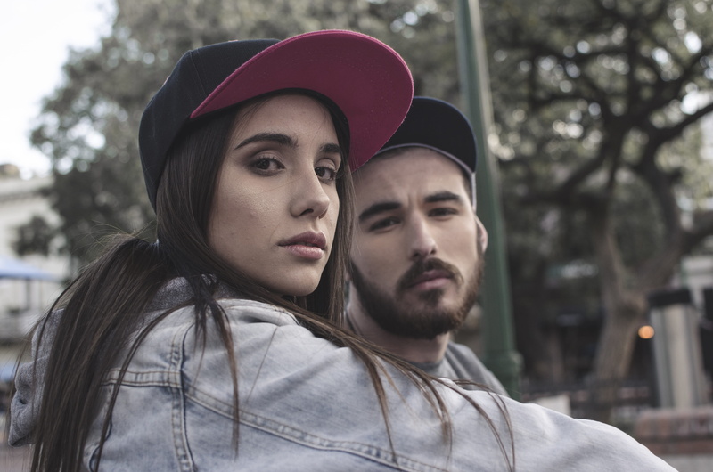 girl, close-up, looking, woman, leisure activity, adult, two people, cap, blue, close -up, portrait, urban, casual, male, togetherness, people, young women