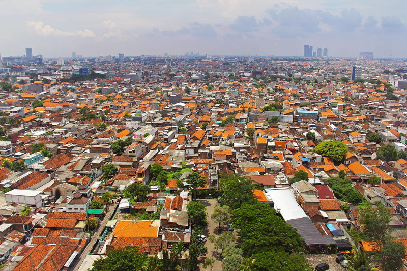 tower, travel, sky, beautiful, roof, built structure, panorama, indonesia, sightseeing, skyscraper, nature, office building exterior, top view, residential district