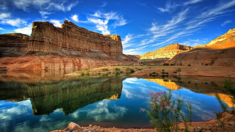 nature, photo, scenics - nature, lake, reflection, no people, cloud - sky, tranquil scene, mountain, environment, clouds, rock formation, eroded, outdoors
