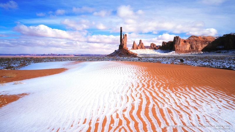 Winter, park, pole, valley, arizona, totem, monument, 2K, utah, tribal