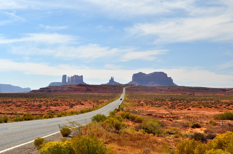 colorado Plateau, landscape, butte - Rocky Outcrop, movie, desert, navajo, Monument Valley, brown, 4K, famous Place, wild West, sky, structural, road