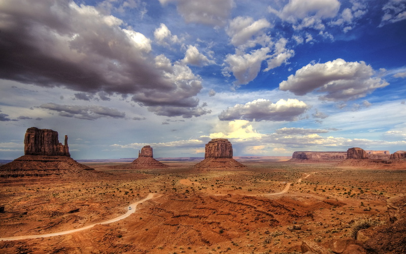 california, road, natural Landmark, non-urban scene, blue, sandstone, the sky, monument Valley Tribal Park, southwest USA, wilderness Area, beauty In Nature