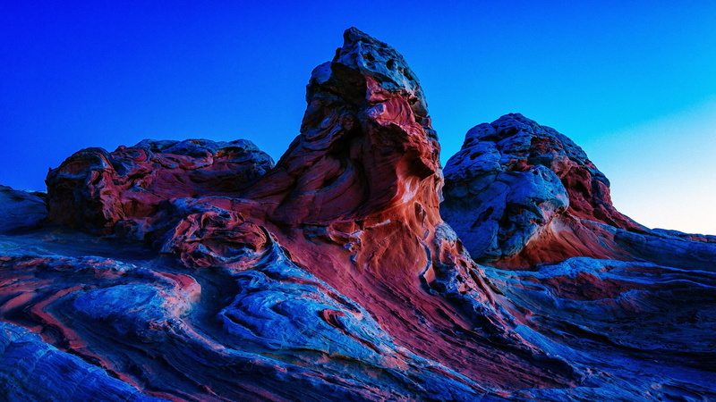 sandstone, outdoors, sky, blue, scenics - nature, rock, rock formation, Arizona, rock - object, beauty in nature, geology, tranquility, 1080P, non-urban scene