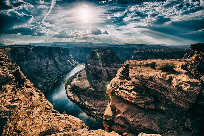 the river, bend, the Horseshoe, Arizona, 1080P, horseshoe, the sun, Horseshoe Bend