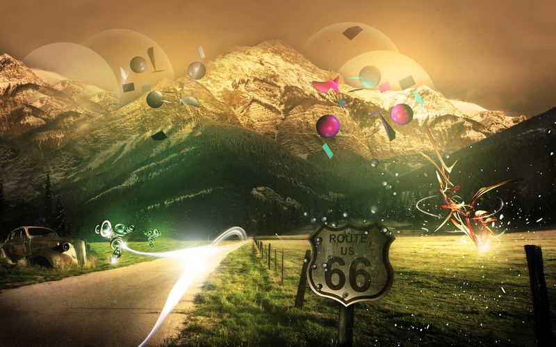 66, mountains, creative, route, graphics, hd, creative and graphics, 1080P