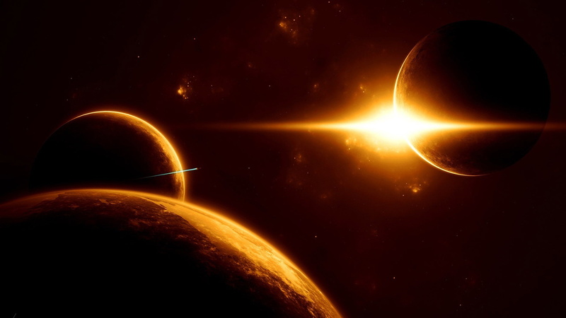 no people, nature, cloud, space, fantasy, futuristic, black, star - space, dark, glowing, astronomy, sphere, burning, galaxy, sun, digital, eclipse, solar