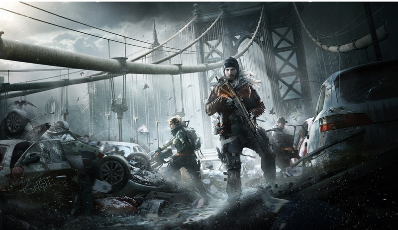Survivors, Equipment, The sky, Light, Smoke, The city, The situation, Machine, Tom Clancys The Division, Weapons, Building, Ubisoft Entertainment, 1080P