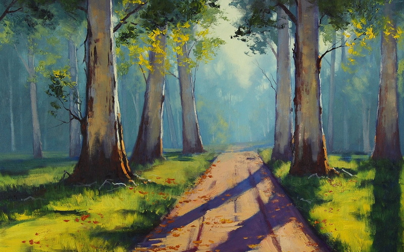 woodland, non-urban scene, 1080P, land, environment, road, nature, plant, day, pathway, beauty in nature, drawing, field, trunk, no people, outdoors, tranquility