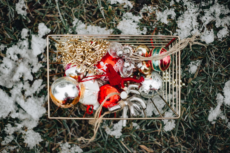 no people, plant, fashioned, close-up, leaf, holiday, celebration, field, ornaments, dry, december, christmas, snow, red, decoration, old, winter, tree