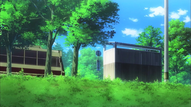 Non Non Biyori, transportation, train - vehicle, landscape, field, anime, mode of transportation, 720P, no people, rail transportation, day, truck, growth
